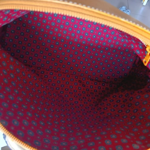 LOEWE ✨️EUC Amazona Dome Satchel – Grained Leather in Mustard & Taupe - Picture 10 of 11